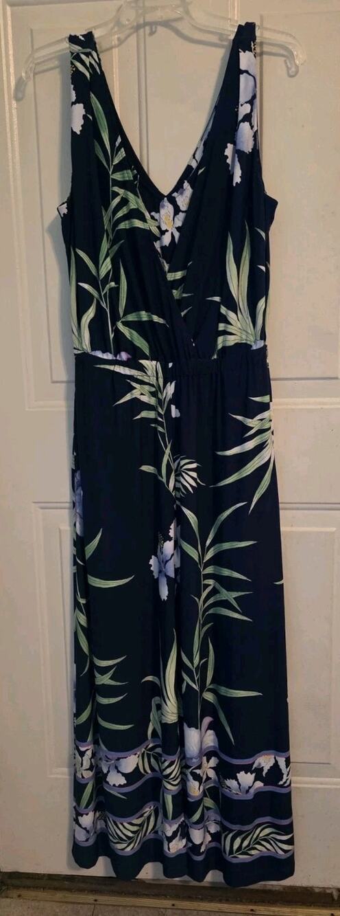 Tommy Bahama Leinani Leaves Tambour Jumpsuit Wide Leg Tropical Vacation Cruise S
